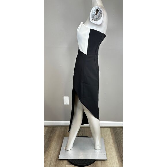 NWT AMANDA UPRICHARD Soiree Dress in Black & Ivory Size XS $260 - Picture 4 of 9